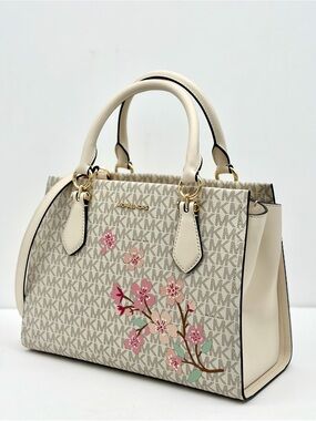 MICHAEL KORS Marilyn Medium Embellished Signature Logo Satchel Crossbody